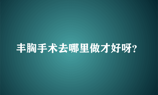 丰胸手术去哪里做才好呀？