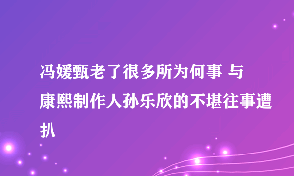 冯媛甄老了很多所为何事 与康熙制作人孙乐欣的不堪往事遭扒