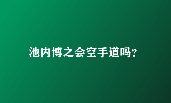 池内博之会空手道吗？