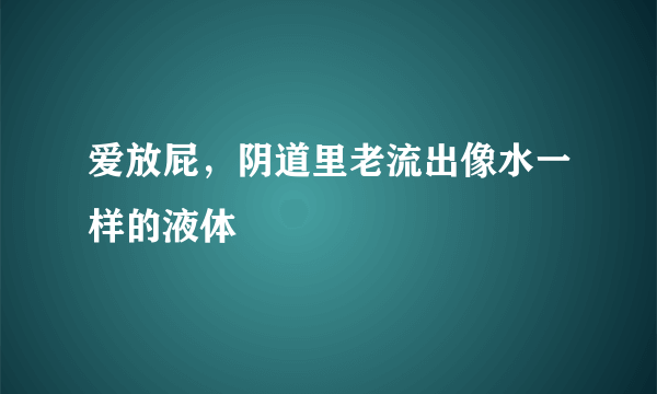 爱放屁，阴道里老流出像水一样的液体