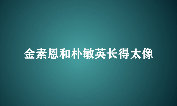 金素恩和朴敏英长得太像