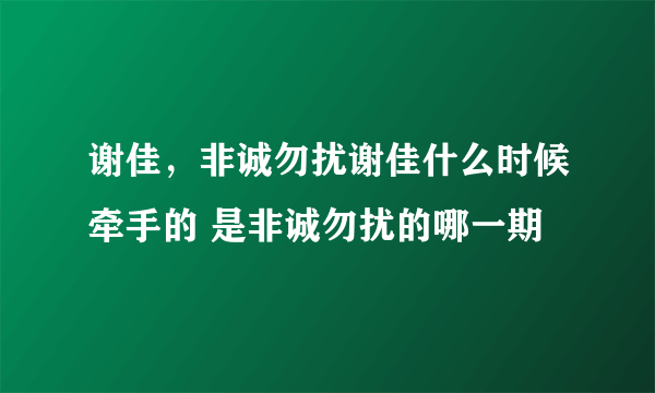 谢佳，非诚勿扰谢佳什么时候牵手的 是非诚勿扰的哪一期