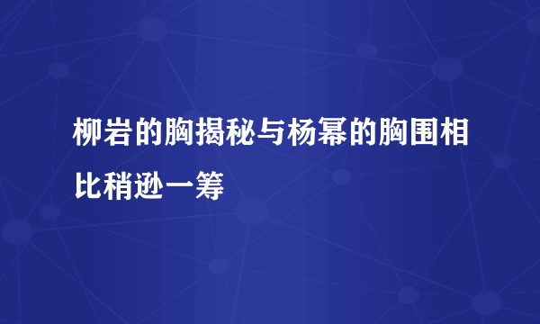 柳岩的胸揭秘与杨幂的胸围相比稍逊一筹