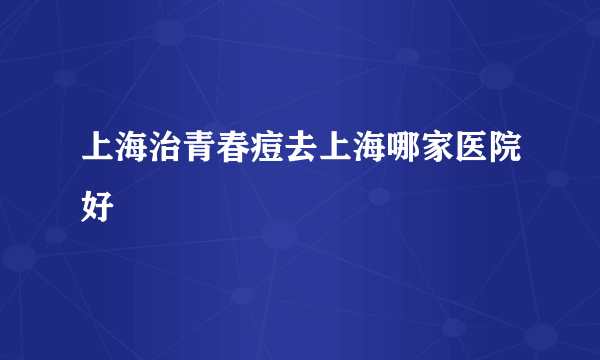 上海治青春痘去上海哪家医院好