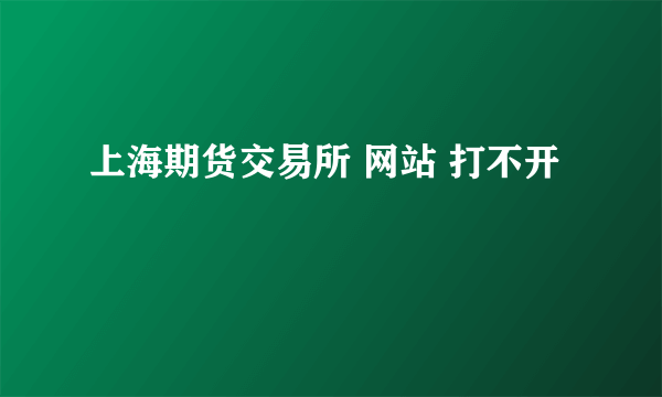 上海期货交易所 网站 打不开