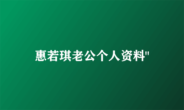 惠若琪老公个人资料