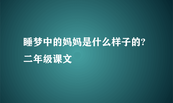 睡梦中的妈妈是什么样子的?二年级课文