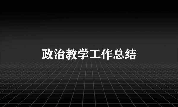 政治教学工作总结