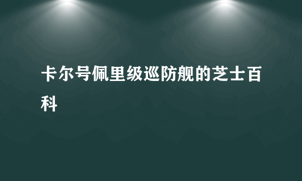 卡尔号佩里级巡防舰的芝士百科