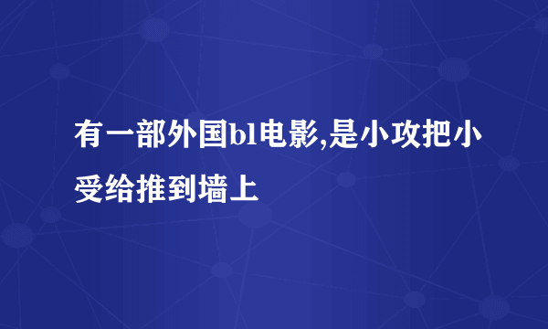 有一部外国bl电影,是小攻把小受给推到墙上