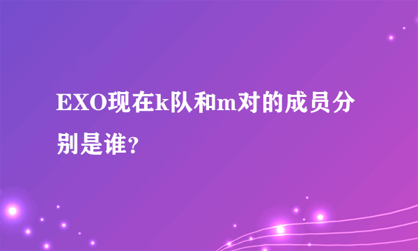 EXO现在k队和m对的成员分别是谁？