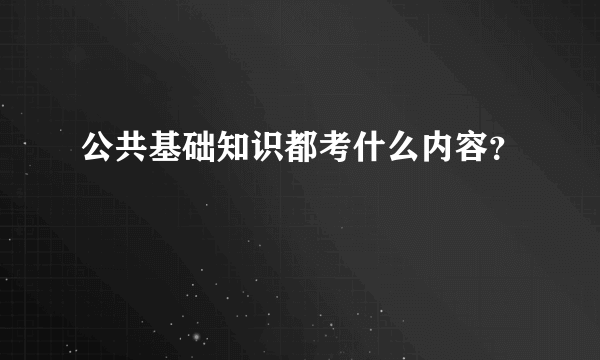 公共基础知识都考什么内容？