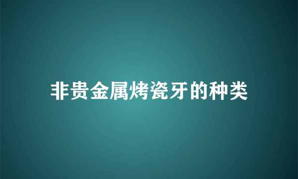 非贵金属烤瓷牙的种类