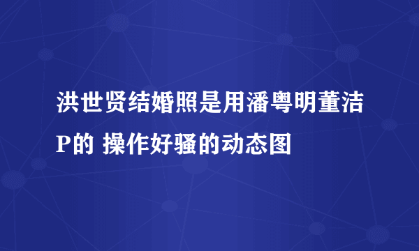 洪世贤结婚照是用潘粤明董洁P的 操作好骚的动态图