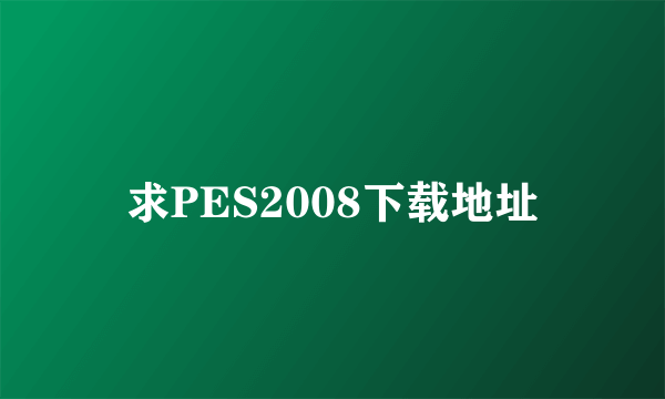 求PES2008下载地址