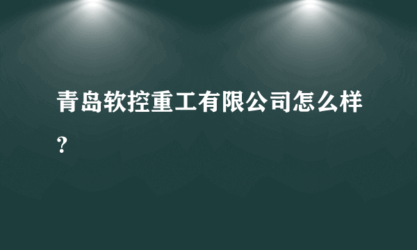 青岛软控重工有限公司怎么样？