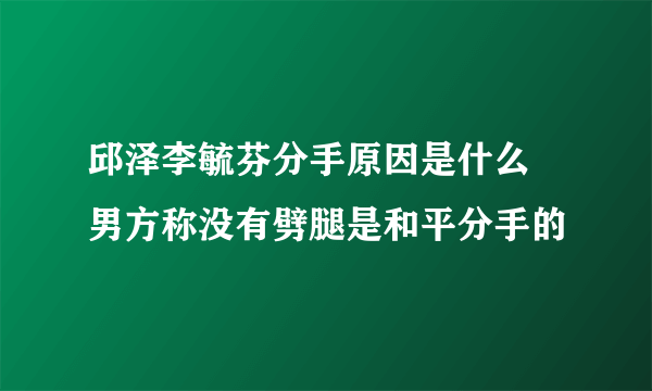 邱泽李毓芬分手原因是什么 男方称没有劈腿是和平分手的