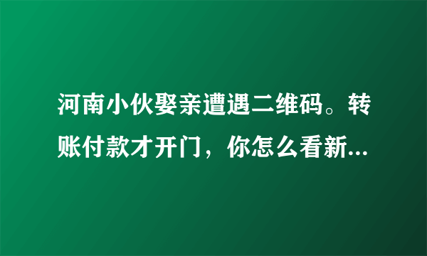 河南小伙娶亲遭遇二维码。转账付款才开门，你怎么看新娘家这一行为？