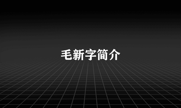 毛新字简介