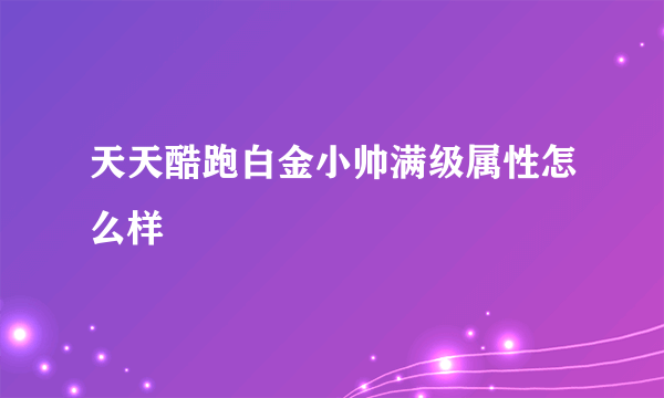 天天酷跑白金小帅满级属性怎么样