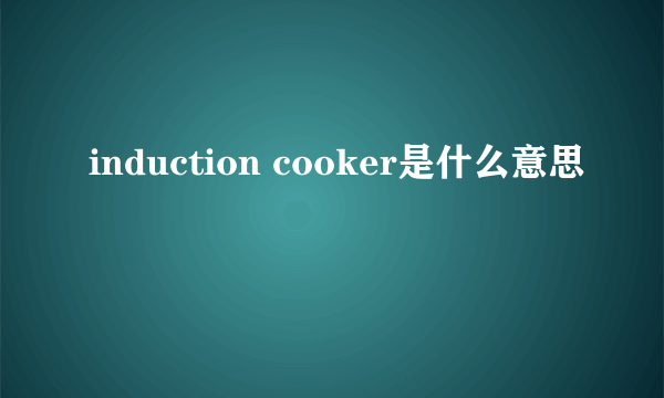 induction cooker是什么意思