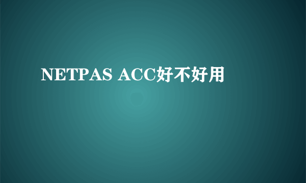 NETPAS ACC好不好用