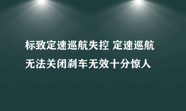 标致定速巡航失控 定速巡航无法关闭刹车无效十分惊人