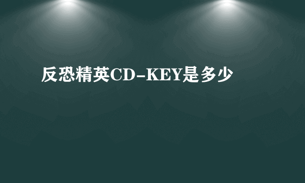 反恐精英CD-KEY是多少