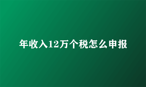 年收入12万个税怎么申报