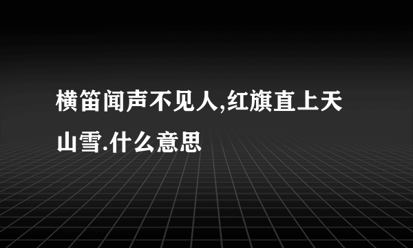 横笛闻声不见人,红旗直上天山雪.什么意思