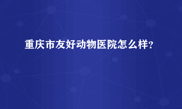 重庆市友好动物医院怎么样？