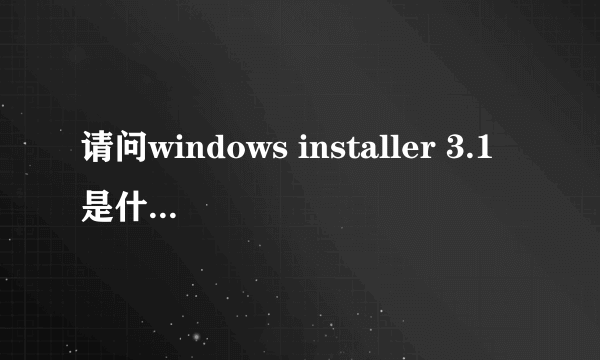 请问windows installer 3.1是什么程序啊