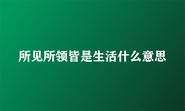 所见所领皆是生活什么意思