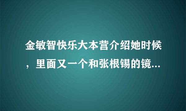 金敏智快乐大本营介绍她时候，里面又一个和张根锡的镜头，那个电视剧（电影）叫什么名字啊？