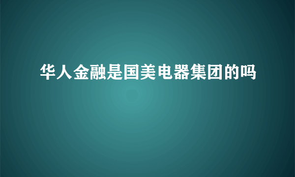 华人金融是国美电器集团的吗