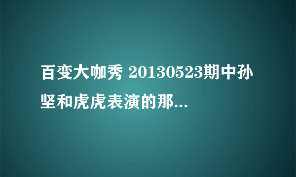 百变大咖秀 20130523期中孙坚和虎虎表演的那首歌的名字叫什么