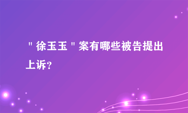 ＂徐玉玉＂案有哪些被告提出上诉？