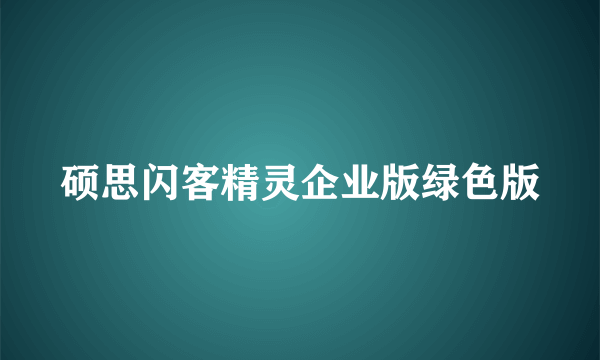 硕思闪客精灵企业版绿色版