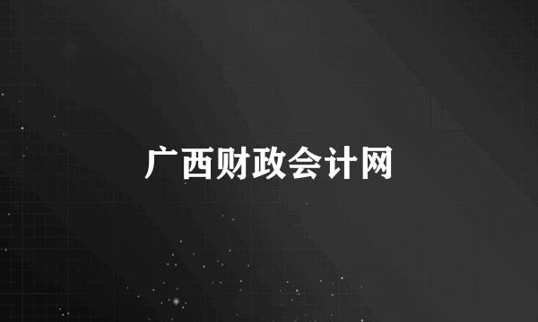 广西财政会计网