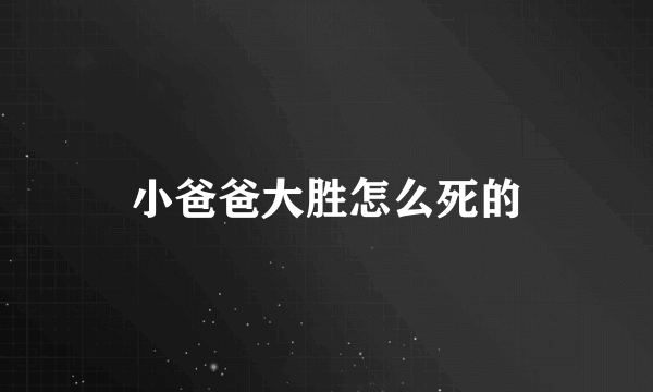 小爸爸大胜怎么死的