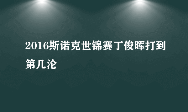 2016斯诺克世锦赛丁俊晖打到第几沦