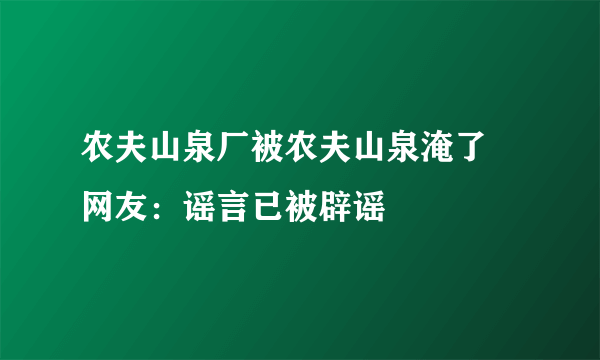 农夫山泉厂被农夫山泉淹了 网友：谣言已被辟谣