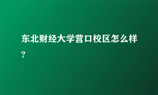 东北财经大学营口校区怎么样?