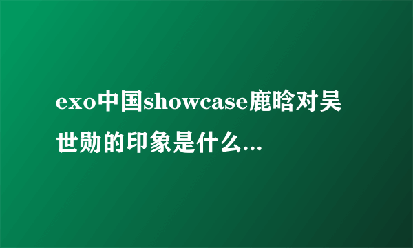 exo中国showcase鹿晗对吴世勋的印象是什么 （最后一句粉丝太吵了，没听清）