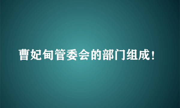 曹妃甸管委会的部门组成！