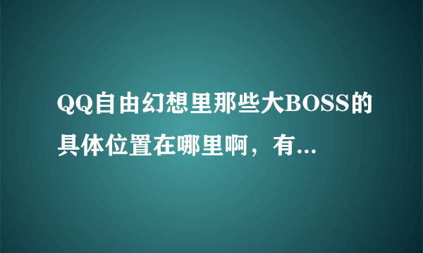 QQ自由幻想里那些大BOSS的具体位置在哪里啊，有没有坐标