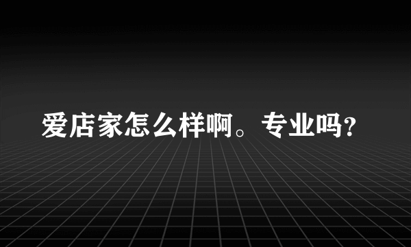 爱店家怎么样啊。专业吗？