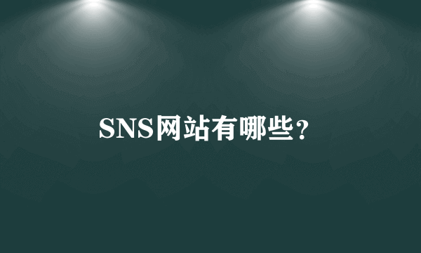 SNS网站有哪些？