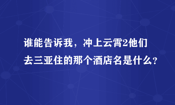 谁能告诉我，冲上云霄2他们去三亚住的那个酒店名是什么？