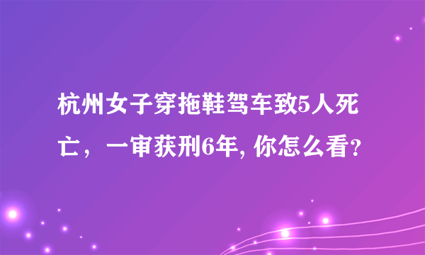 杭州女子穿拖鞋驾车致5人死亡，一审获刑6年, 你怎么看？